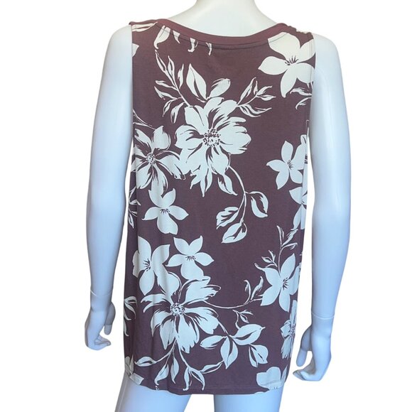 Torrid Super Soft Knit Sleeveless Floral V-Neck Top Rayon/Spandex Womens Size 0 - Picture 2 of 5